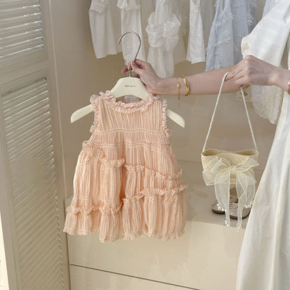 Vestido de Tul con Volantes y Bolso