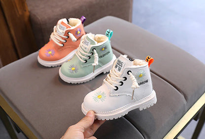 Bota Feminina Fashion Pelinhos e Florzinhas Infantil
