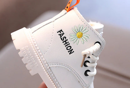 Bota Feminina Fashion Pelinhos e Florzinhas Infantil