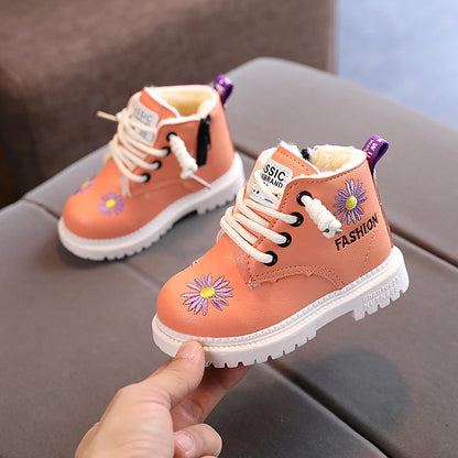 Bota Feminina Fashion Pelinhos e Florzinhas Infantil