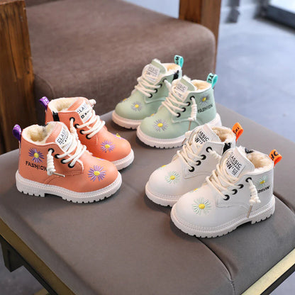 Bota Feminina Fashion Pelinhos e Florzinhas Infantil