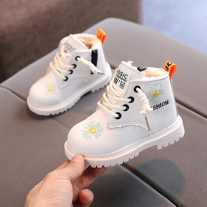 Bota Feminina Fashion Pelinhos e Florzinhas Infantil