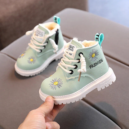 Bota Feminina Fashion Pelinhos e Florzinhas Infantil