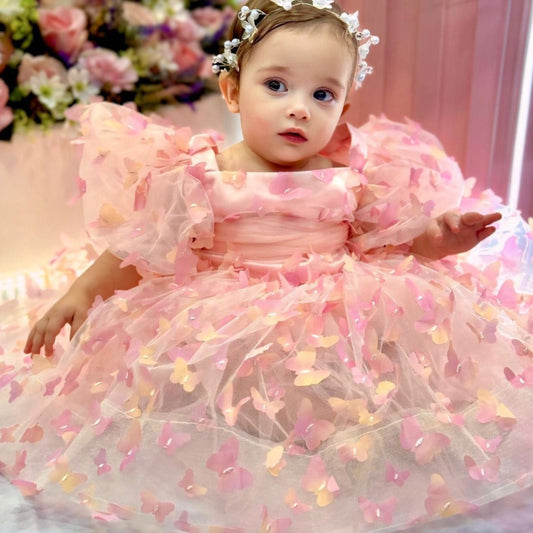 Vestido Infantil Mariposa 3D