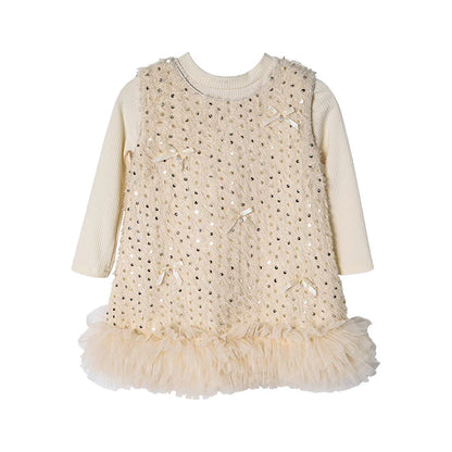 Conjunto Infantil para Niña con Brillos y Lazos