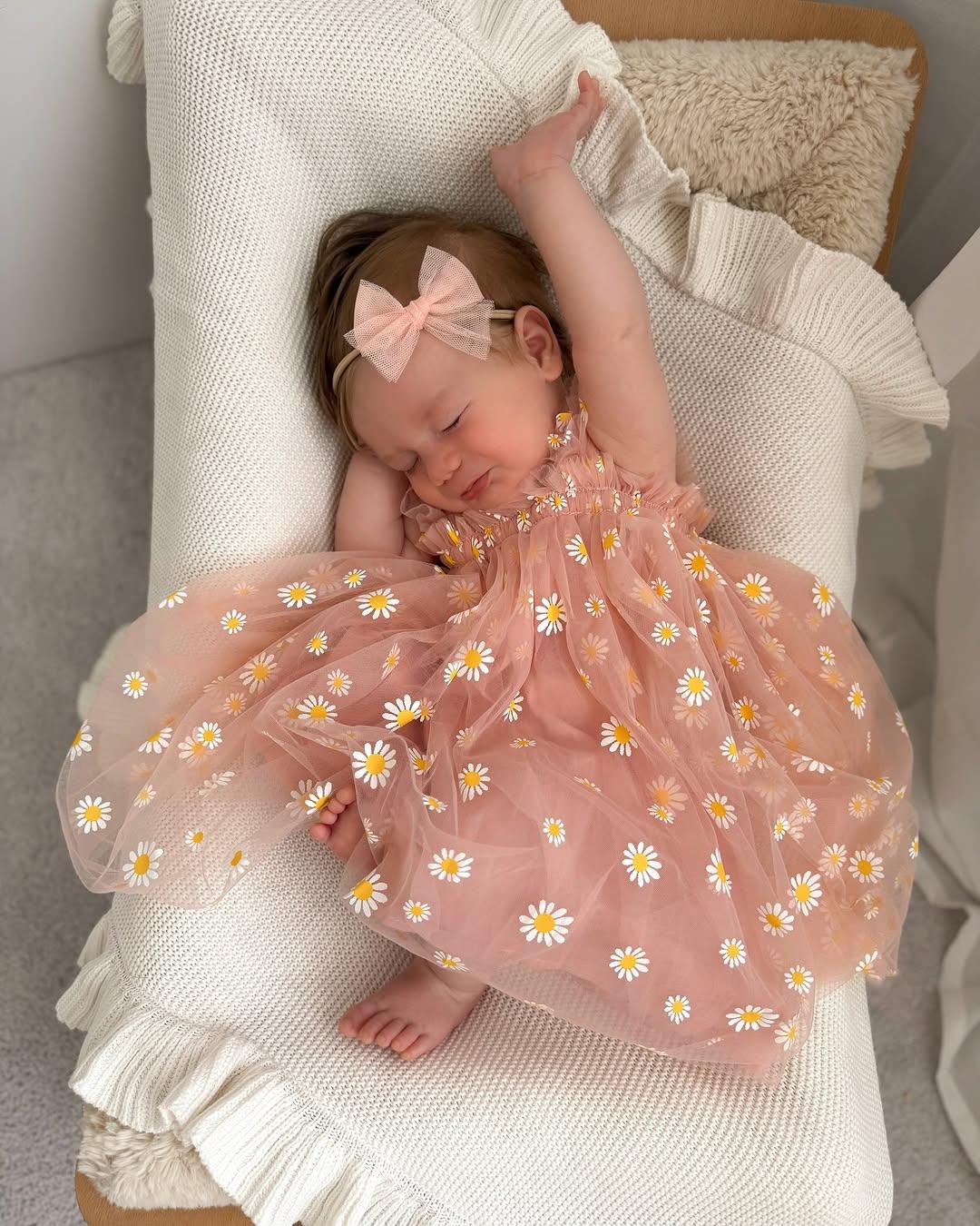 Vestido Infantil de Tul Margaritas