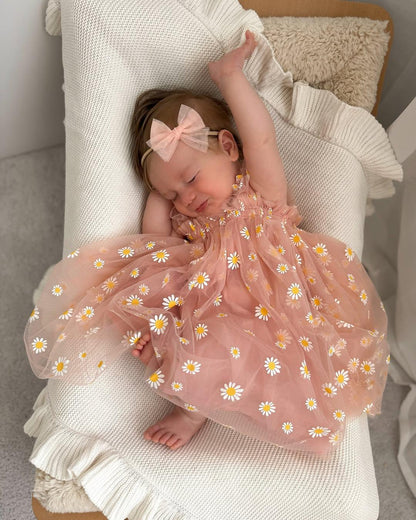 Vestido Infantil de Tul Margaritas