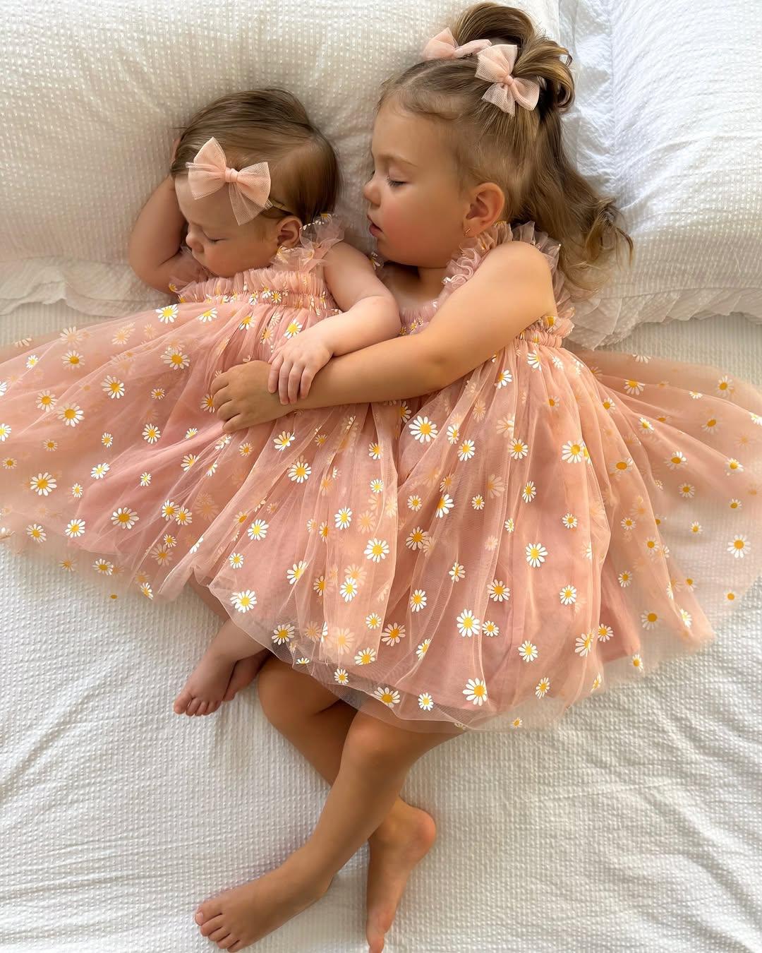 Vestido Infantil de Tul Margaritas