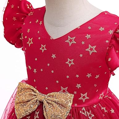 Vestido de Fiesta Infantil Etrelinha Rojo