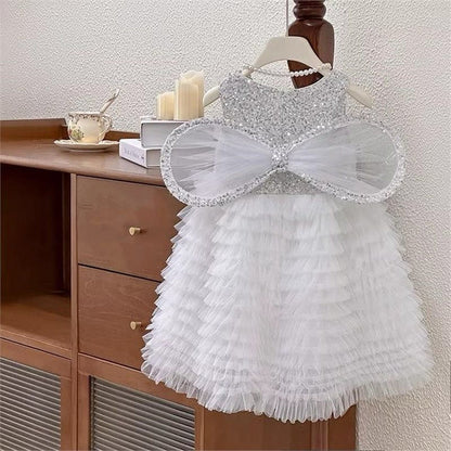 Vestido Infantil Brillante con Alas