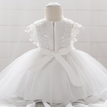 Vestido Infantil Flores Bordadas