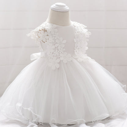 Vestido Infantil Flores Bordadas