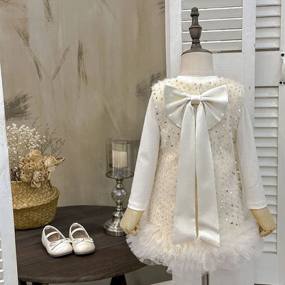 Conjunto Infantil para Niña con Brillos y Lazos