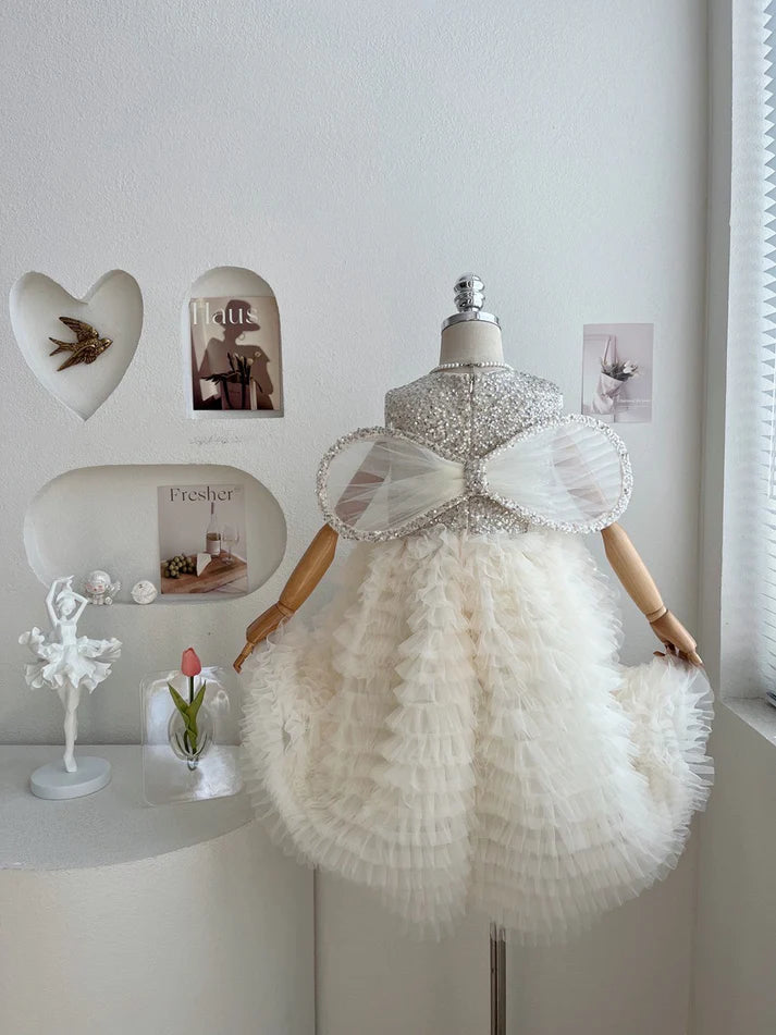 Vestido Infantil Brillante con Alas