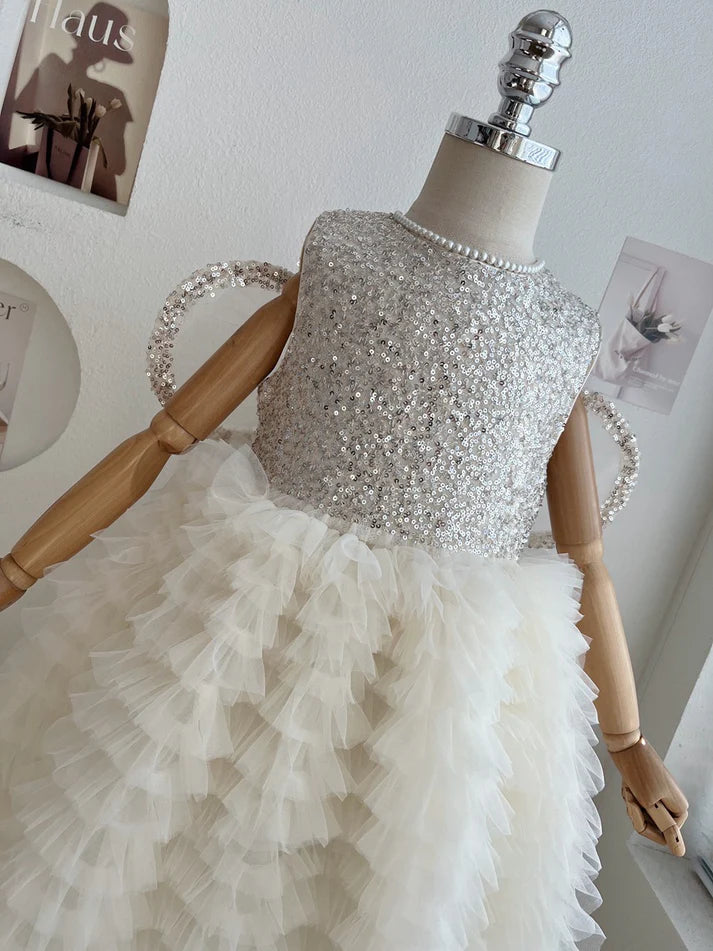Vestido Infantil Brillante con Alas