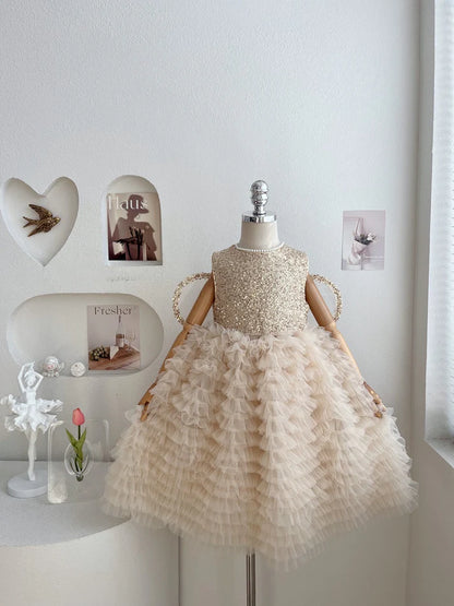 Vestido Infantil Brillante con Alas