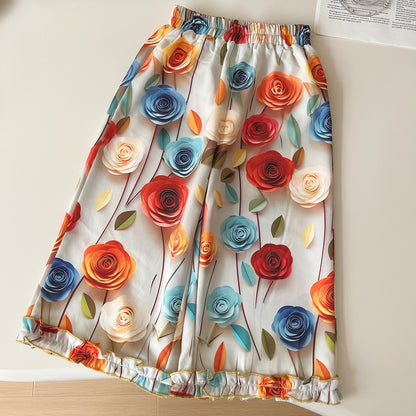 Conjunto infantil floral para mujer