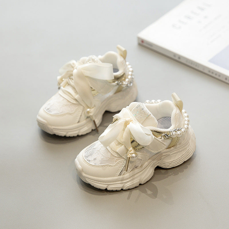 Zapatillas Deportivas Brillantes y Nacaradas para Niñas