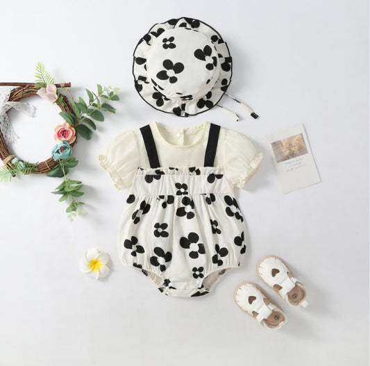 Body/Vestido Infantil Floral de Verano