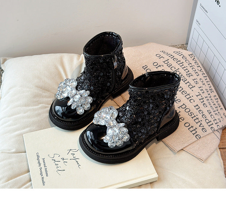 Bota Infantil Cordón Brillante
