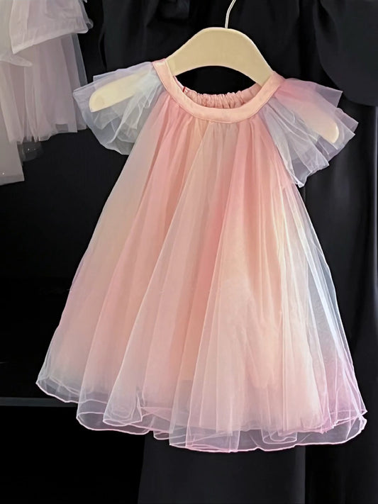 Vestido Infantil Tul Rosa