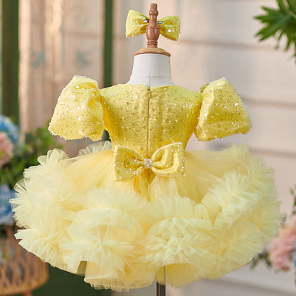Vestido de Fiesta con Lazo y Destellos