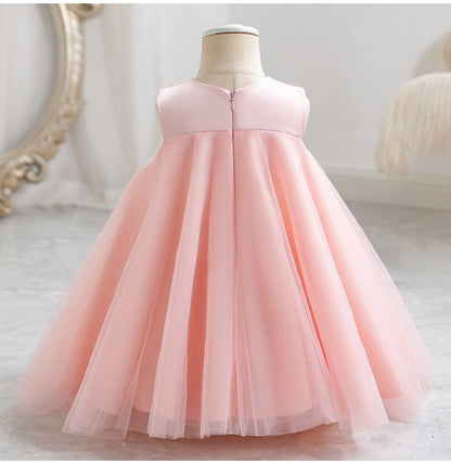 Vestido Infantil de Flores de Tul