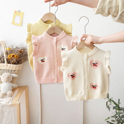 Chaleco Infantil Corazones Cerezas