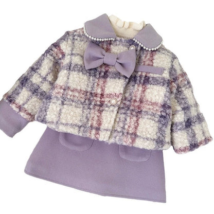 Conjunto de invierno para niña con perlas
