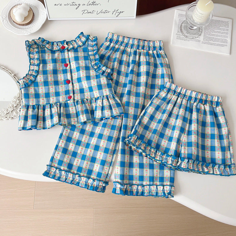 Conjunto de Niña con Flores Azules