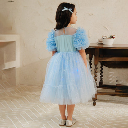 Vestido Infantil Princesa Azul