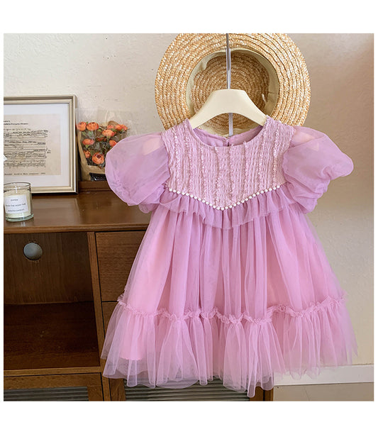 Vestido Infantil Tul Perla