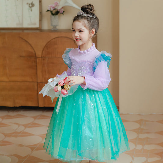 Vestido Infantil Sirena de Tul
