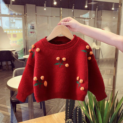 Blusa infantil floral de invierno