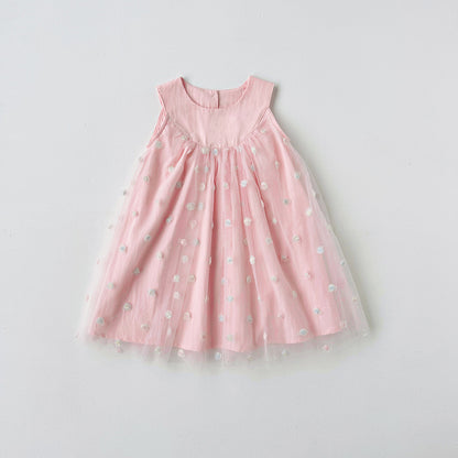 Vestido Infantil con Flores Bordadas