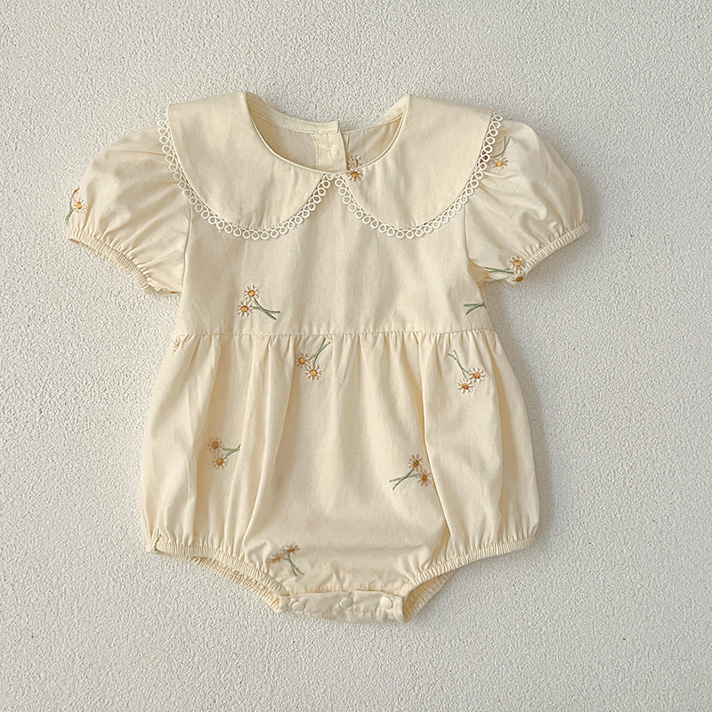 Body/Vestido Infantil con Cuello de Flores