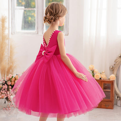 Vestido de fiesta infantil con abalorios
