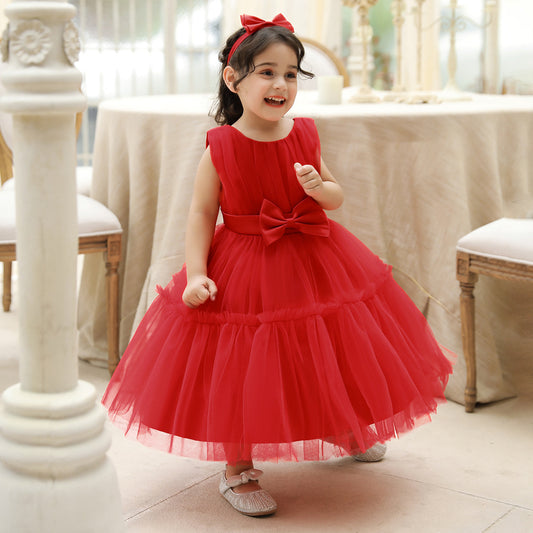 Vestido de Fiesta Infantil de Tul con Encaje
