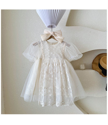Vestido Infantil Tul Flores