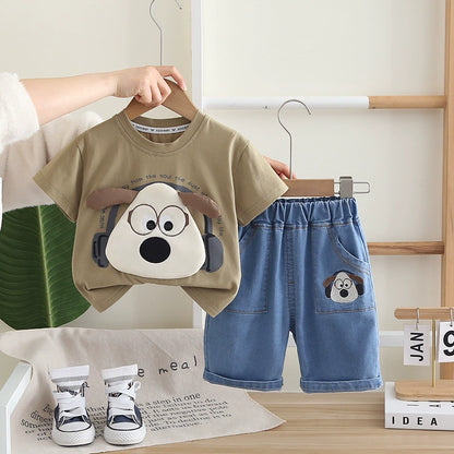 Conjunto infantil con perrito y vaqueros