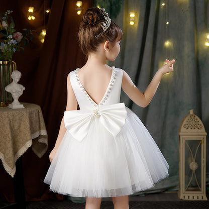 Vestido de fiesta infantil con abalorios