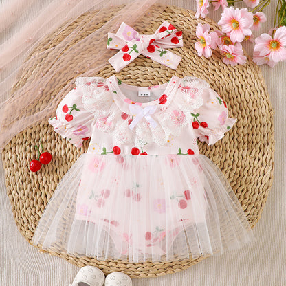 Body con estampado de cerezas para niña