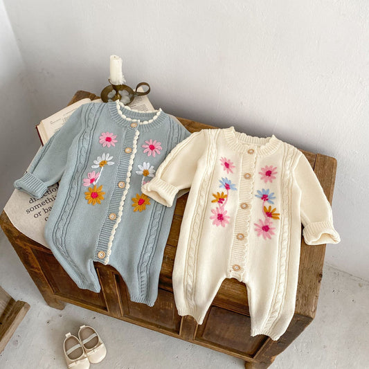 Mono Infantil de Flores de Punto