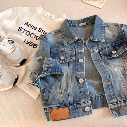 Chaqueta Vaquera Infantil con Botones y Bolsillos