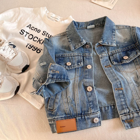 Chaqueta Vaquera Infantil con Botones y Bolsillos