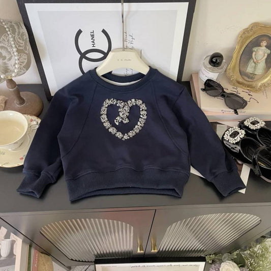 Conjunto Infantil de Mujer Blusa Corazón y Falda de Encaje