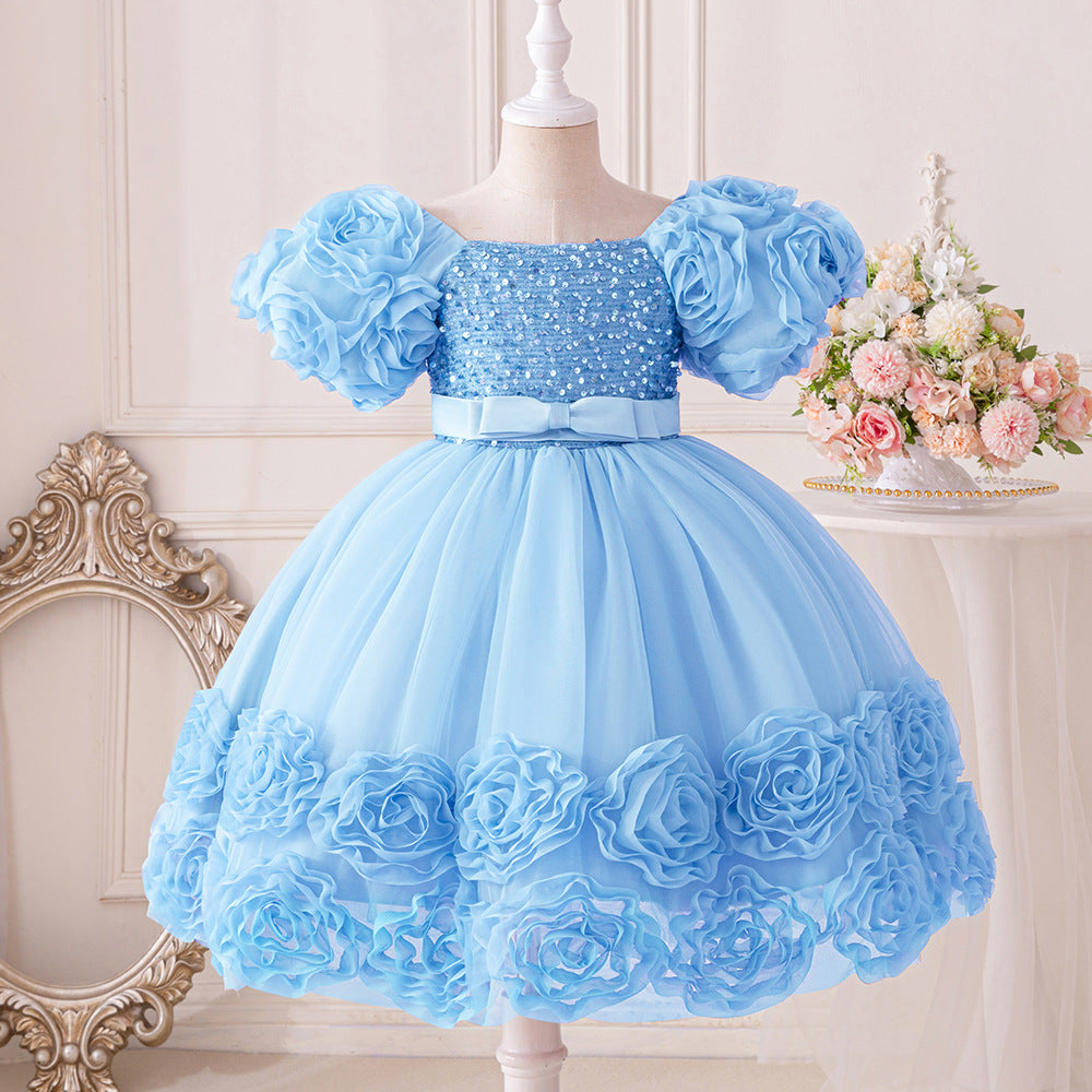 Vestido infantil floral brillante