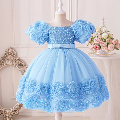 Vestido infantil floral brillante