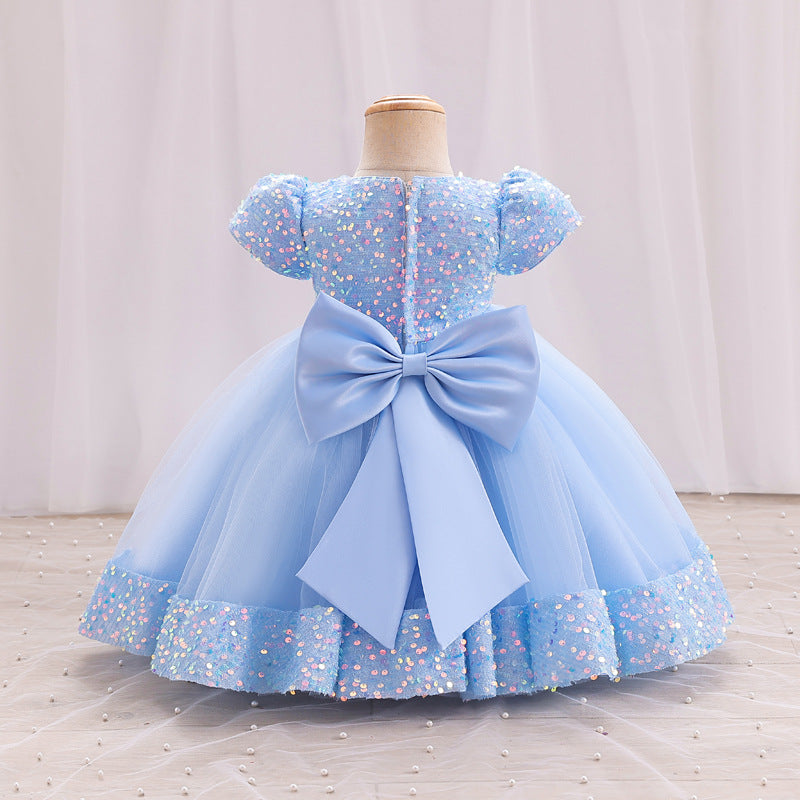 Vestido Infantil Flores Brillantes