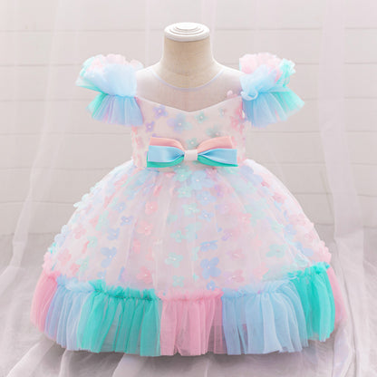 Vestido de Fiesta Infantil Flores de Colores